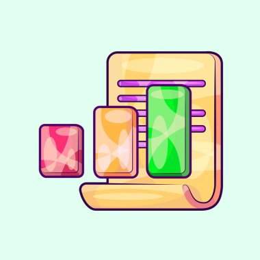 Document with Chart Bar. Business Document Illustration Vector