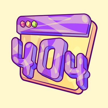 Isometric Tarayıcı Penceresi ile 404 İleti Uyarı Vektörü İllüstrasyonu