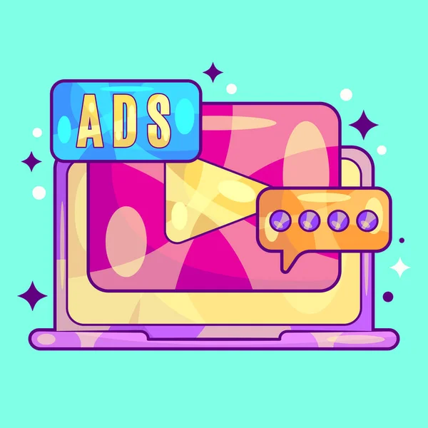 Video Streaming Ads Concept Vector — Stock Vector