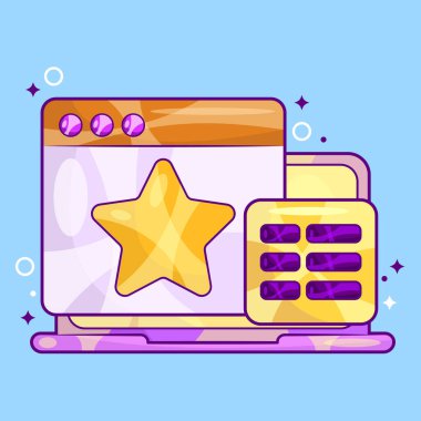 Yıldız Derecelendirme Servisi Vektör İllüstrasyonu