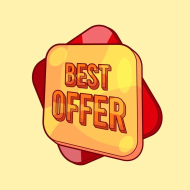 En İyi Teklif Rozeti Isometric Biçim Vektör Tasarımı
