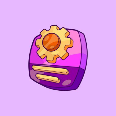 Cogwheel Şekil Vektörü ile Isometric Kullanıcı Arayüzü Clip Sanatı