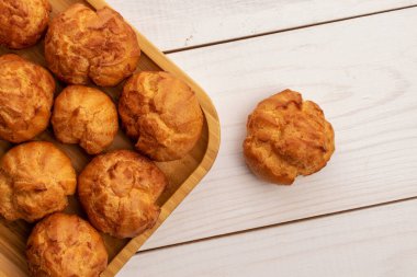 Fragrant shuquettes , close-up,on a wooden table, top view.