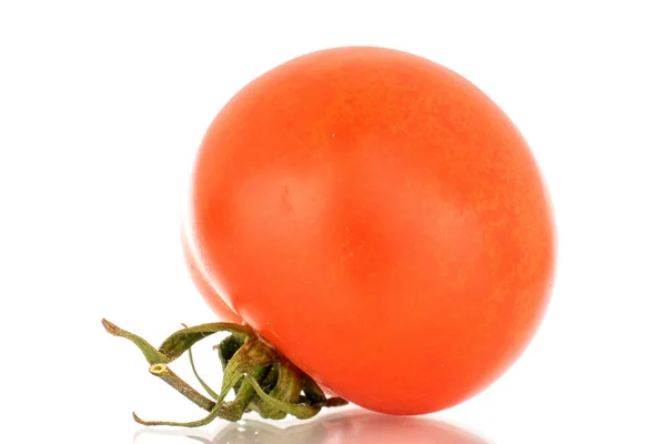 Jeden Dojrzały Pomidor Makro Izolowany Białym Tle — Zdjęcie stockowe