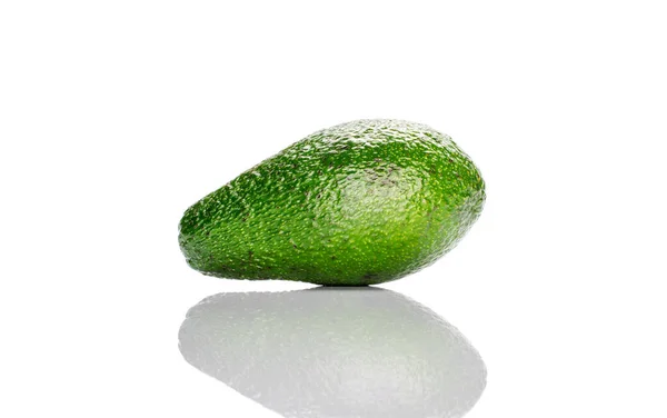 One Ripe Avocado Macro Isolated White Background — Stock Photo, Image