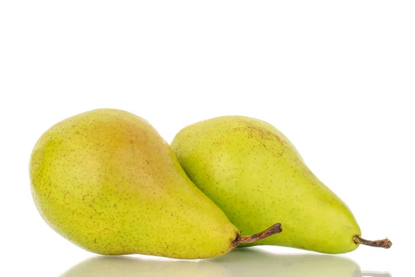 Two Whole Sweet Juicy Pears Close White Background Royalty Free Stock Photos