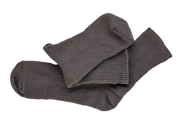 One Pair Men Socks Macro Isolated White Background Top View — Stock Photo, Image
