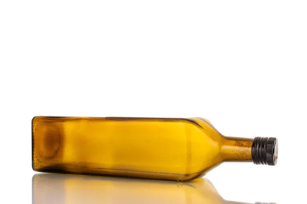 Одна Стеклянная Бутылка Макрос Изолированный Белом Фоне — стоковое фото