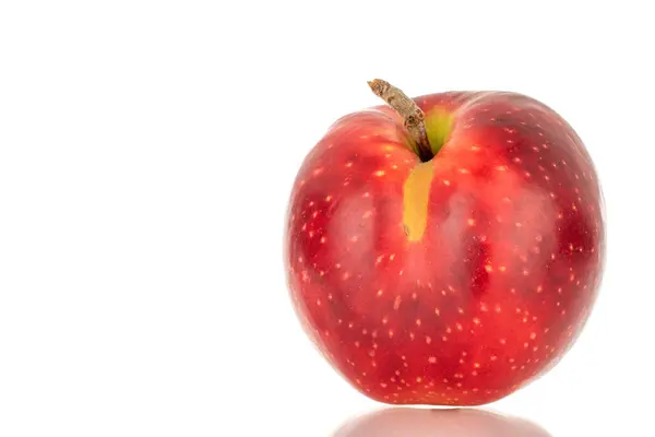 Une Pomme Rouge Macro Isolée Sur Fond Blanc — Photo