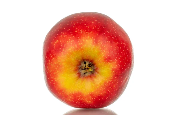 Ein Roter Apfel Makro Isoliert Auf Weißem Hintergrund — Stockfoto
