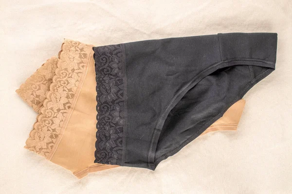 亚麻布女式内裤 宏观的 顶级的 — 图库照片