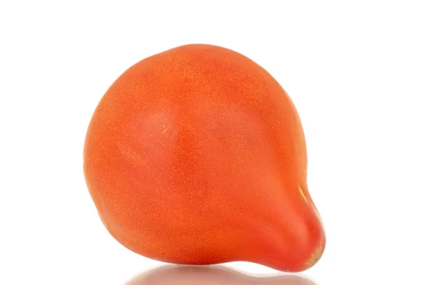Eine Saftige Rote Tomate Makro Isoliert Auf Weißem Hintergrund — Stockfoto