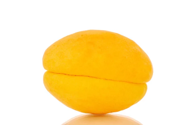 One Ripe Sweet Apricot Macro Isolated White Background — Stock Photo, Image