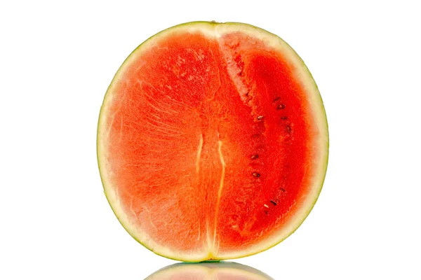 One Half Juicy Watermelon Macro Isolated White Background — Stock Photo, Image