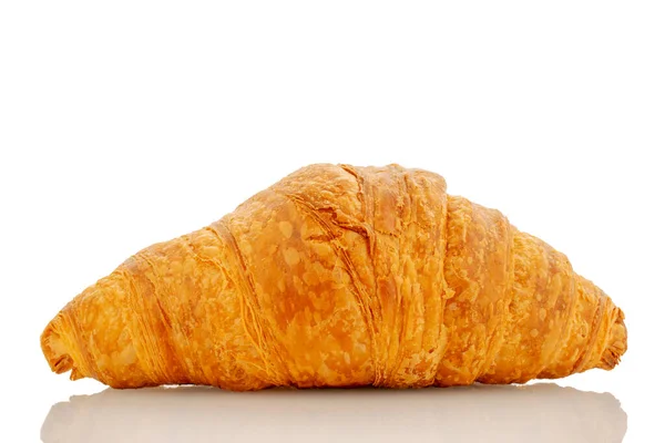Nybakad Doftande Croissant Närbild Isolerad Vitt — Stockfoto