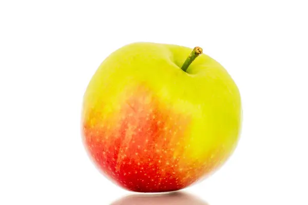 One Organic Juicy Apple Macro Isolated White Background — Stock Photo, Image