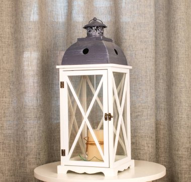 Bir dekoratif ahşap fener, makro..