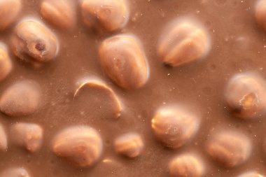 Fındıklı koyu çikolata, makro, üst manzara..