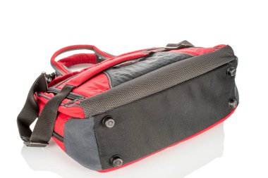 Bilgisayar ya da diğer şeyler için bir çanta, makro, beyaz arka planda izole edilmiş..