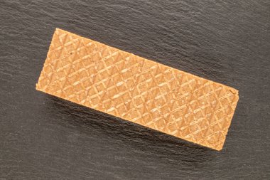 Bir tatlı waffle, makro, kayrak taşı, üst manzara..