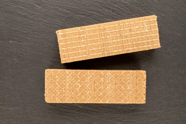 İki tatlı waffle, makro, kayrak taşı, üst manzara..