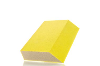 Zımpara kağıdı, makro, beyaz arkaplanda izole edilmiş.