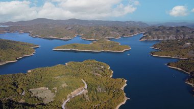 Plastira Lake, Autumn, aerial view, Karditsa,Thessaly, Greece