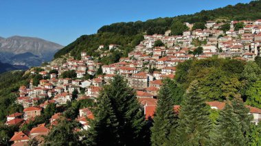 Metsovo city, aerial view, Epirus, Greece