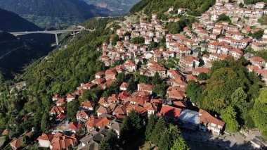 Metsovo city, aerial view, Epirus, Greece