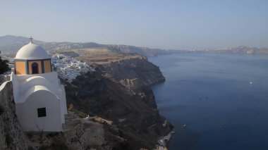 Santorini adası, caldera, Fira başkenti, Ege denizi, Kiklad, Yunanistan