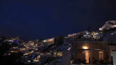 Santorini adası, caldera, Fira başkenti, Ege denizi, Kiklad, Yunanistan