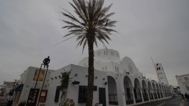 Santorini Adası, Fira 'nın başkenti Ege Denizi, Kiklad, Yunanistan' daki Ipapantis Kilisesi