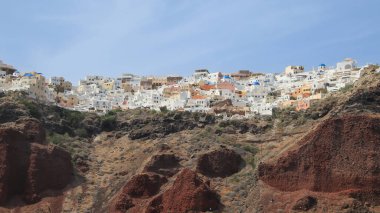 Santorini Adası Caldera, Oia, Ege Denizi, Kiklad, Yunanistan