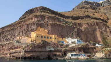 Santorini Adası, Kaldera, Fira 'nın eski limanı, Ege Denizi, Kiklad, Yunanistan