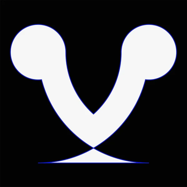 Mycket Vacker Abstrakt Vit Logotyp Svart Bakgrund — Stockfoto