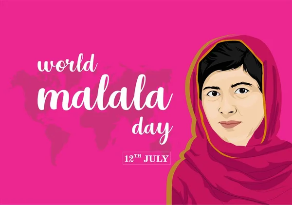 Dia Mundial Malala Design Cartaz — Fotografia de Stock