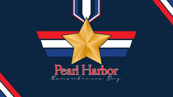 Pearl Harbor Emléknap December Jelvény Vektor Háttér — Stock Vector