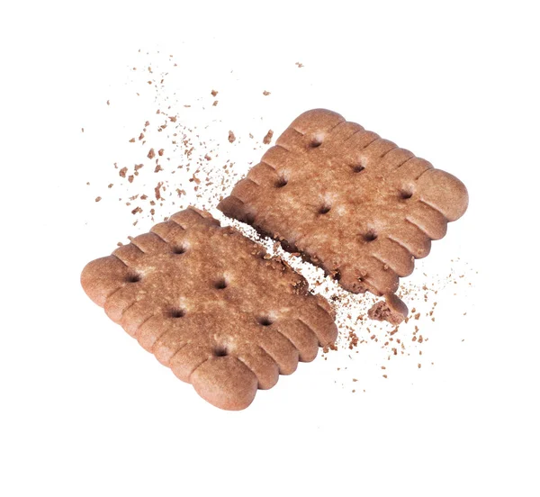 Biscoito Delicioso Esmagado Duas Metades Close — Fotografia de Stock