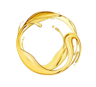Splashes of oily liquid arranged in a circle 