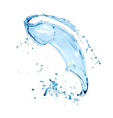 Unusual water splash isolated on white background