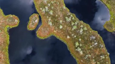 Bataklıklar arasında gölün üzerinden uçmak