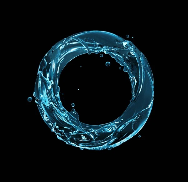 Κύκλος Από Πιτσιλιές Νερού Μαύρο Φόντο — Φωτογραφία Αρχείου