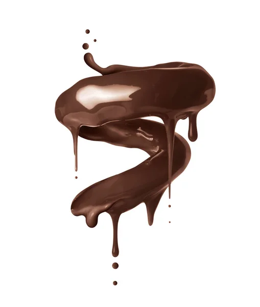 Caramelle Cioccolato Forma Torsione Sfondo Bianco — Foto Stock