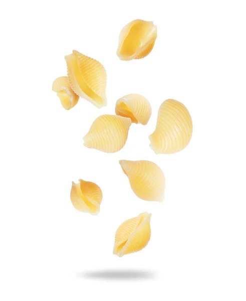 Lekkere Macaroni Lucht Close Een Witte Achtergrond — Stockfoto