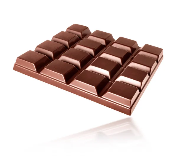 Tafel Dunkle Schokolade Nahaufnahme Isoliert Auf Weißem Hintergrund — Stockfoto