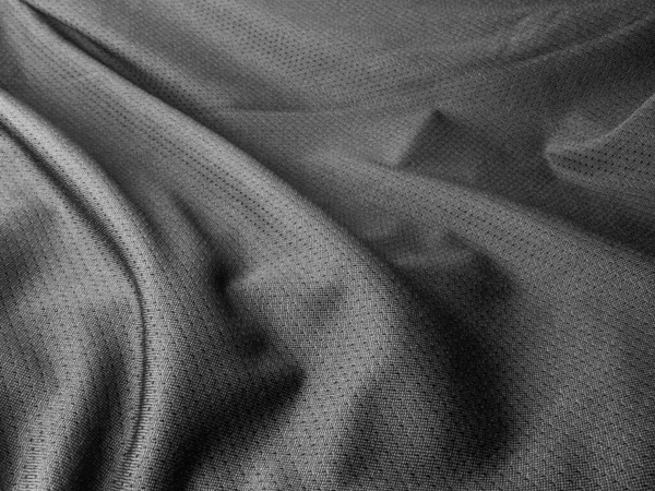 Gerimpelde Zwarte Polyester Stof Close — Stockfoto