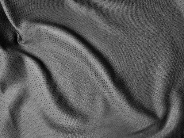 Gerimpelde Zwarte Polyester Stof Voor Sportkleding — Stockfoto