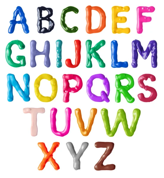 Letters Latin Alphabet Written Colored Paint — Stock Photo, Image