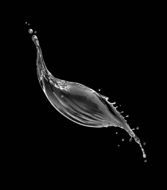 Güzel bir su sıçrıyor siyah bir arkaplanda