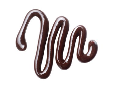 Beyaz arka planda erimiş çikolatayla çizilmiş desen.